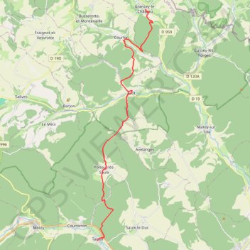 Trace GPS Grancey-le-Château - Tarsul, itinéraire, parcours