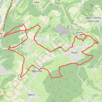 Trace GPS Aisne - Province du Luxembourg - Belgique, itinéraire, parcours