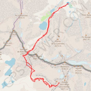 Trace GPS Pics de Frondella, itinéraire, parcours