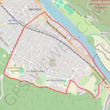 Trace GPS Randonnée entre Seine et Forêt - Vernon, itinéraire, parcours