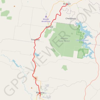 Trace GPS Murgon - Kingaroy, itinéraire, parcours