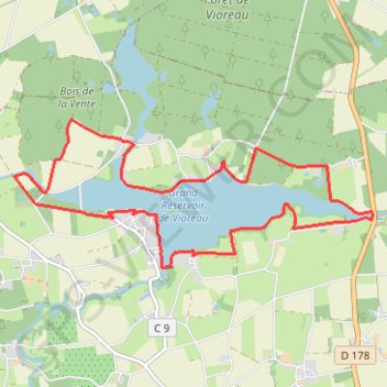 Trace GPS Joué-sur-Erdre - Vioreau, itinéraire, parcours