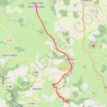 Trace GPS GR 70 Le Bouchet Saint Nicolas - Langognes, itinéraire, parcours