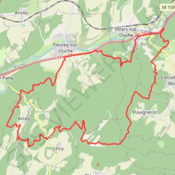Trace GPS Fleurey-sur-Ouche par Notre-Dame d'Étang, itinéraire, parcours