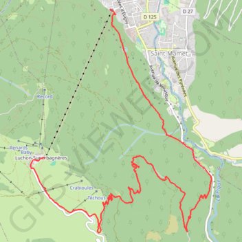 Trace GPS Luchon Kbour, itinéraire, parcours