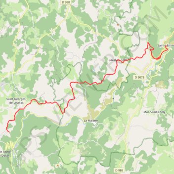 Trace GPS Almières - Sainte Enimie, itinéraire, parcours