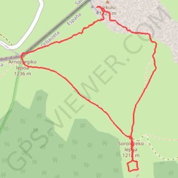 Trace GPS La Tour d'Urkulu, itinéraire, parcours
