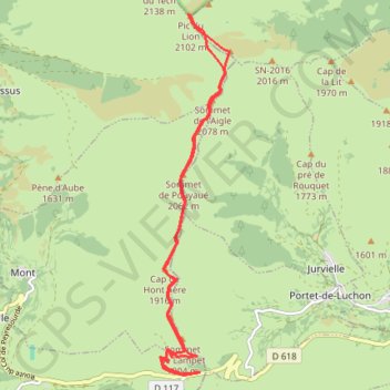 Trace GPS Boucle Pic du Lion, itinéraire, parcours