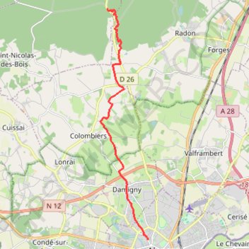 Trace GPS Rocher du Vignage - Alençon, itinéraire, parcours