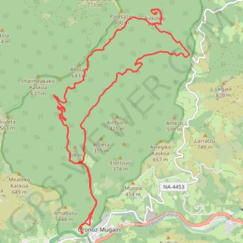 Trace GPS Bertiz-Aizkolegi, itinéraire, parcours