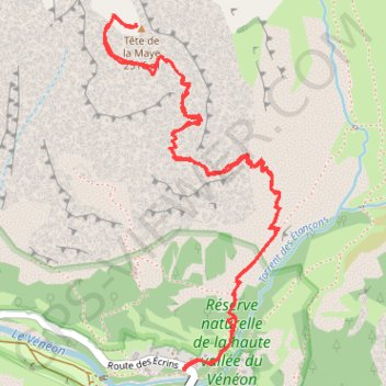 Trace GPS Tête de la Maye (Oisans; La Bérarde), itinéraire, parcours