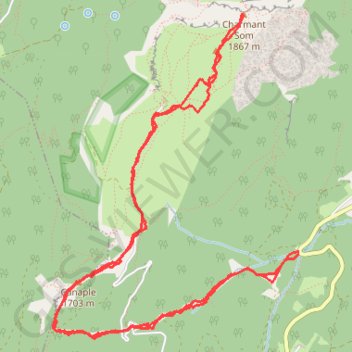 Trace GPS Ski de rando au Charmant Som, itinéraire, parcours