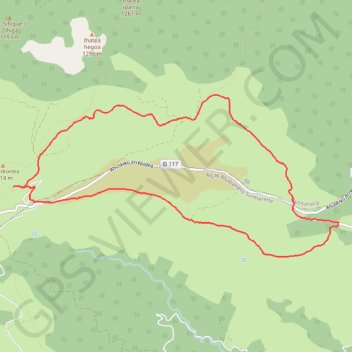 Trace GPS Tour du vallon d'Ithé-IbarNaba Lomendi-Lecharra-Ilhasteria, itinéraire, parcours