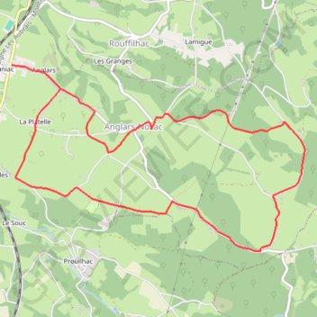 Trace GPS Le chemin des hameaux - Anglars-Nozac, itinéraire, parcours