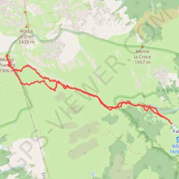 Trace GPS Monte Pianard, itinéraire, parcours