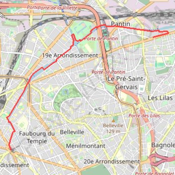 Trace GPS Croisière piétonne au fil du Canal de l'Ourcq, itinéraire, parcours