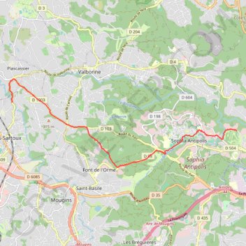 Trace GPS De Plascassier à Saint-Philippe, itinéraire, parcours