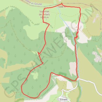 Trace GPS Balade au sommet du Finiels, itinéraire, parcours