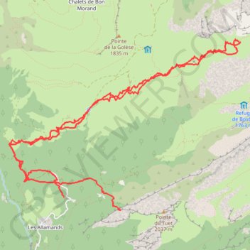 Trace GPS Tête de Bostan antécîme, itinéraire, parcours