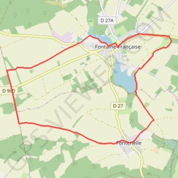 Trace GPS Fontaine Française, itinéraire, parcours