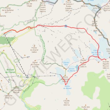 Trace GPS Grand Aiguille Rousse, itinéraire, parcours