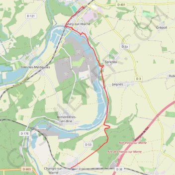Trace GPS De Congis sur Marne à Lizy sur Ourcq, itinéraire, parcours