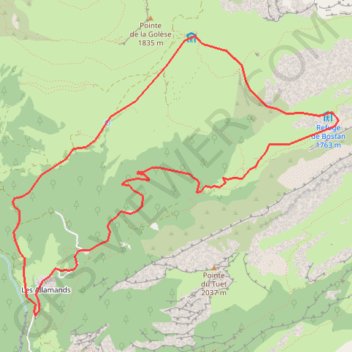 Trace GPS Samoëns, Bostan Golèse, itinéraire, parcours