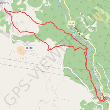 Trace GPS Bramafan - Cipières, itinéraire, parcours