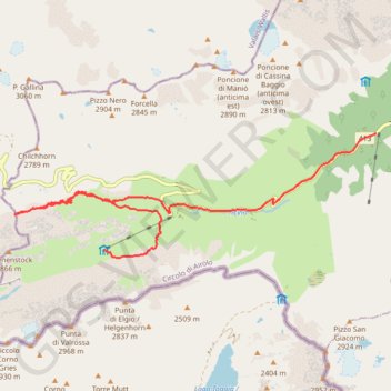 Trace GPS Nufenen Pass, itinéraire, parcours