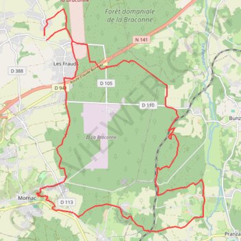 Trace GPS Brie - Pranzac - Mornac, itinéraire, parcours