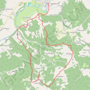 Trace GPS Boucle des Causses Truffiers - Coulaures, itinéraire, parcours