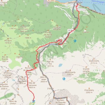 Trace GPS Traversée des Alpes - Étape 1, itinéraire, parcours