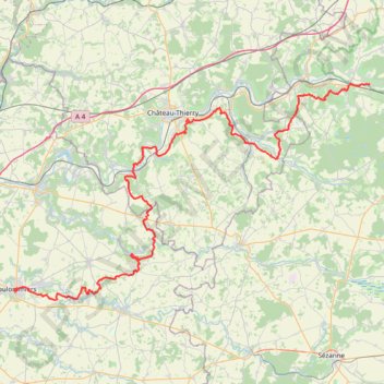 Trace GPS GR 14 : De Coulommiers (Seine-et-Marne) à Reuil (Marne), itinéraire, parcours