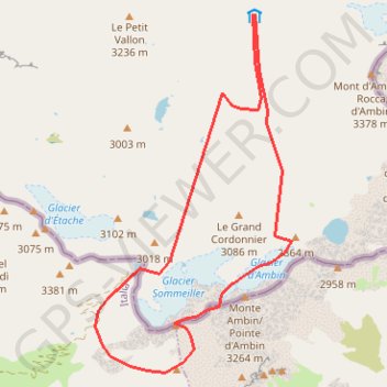 Trace GPS Tour de la Pointe du Sommeiller, itinéraire, parcours