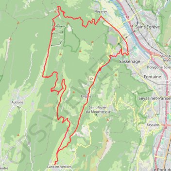 Trace GPS Sassenage-Moliere-Boeuf-Poyet-Diday, itinéraire, parcours