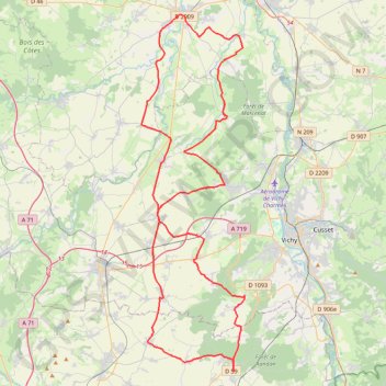 Trace GPS Saint-Pourçain, itinéraire, parcours