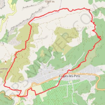 Trace GPS Cuges-les-Pins par le col de l'Aigle, itinéraire, parcours