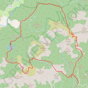 Trace GPS Le Montahut et Saint-Martin-du-Froid, itinéraire, parcours