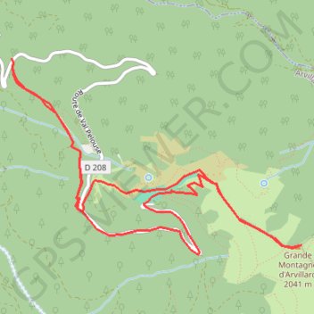 Trace GPS Montagne d'Arvillard, itinéraire, parcours