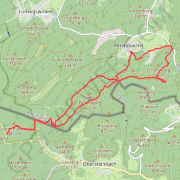 Trace GPS Entre Lutzelhardt et Blumenstein, itinéraire, parcours