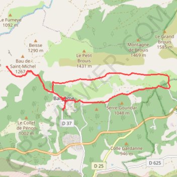 Trace GPS Bargème, itinéraire, parcours