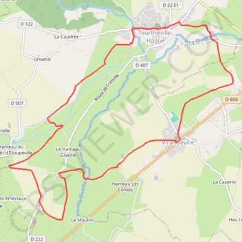 Trace GPS Theurthéville-Hague (50690), itinéraire, parcours