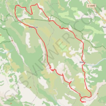 Trace GPS Le Chiran par Blieux, itinéraire, parcours