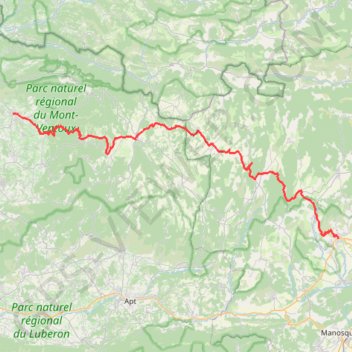 Trace GPS De Bédoin à Forcalquier, itinéraire, parcours