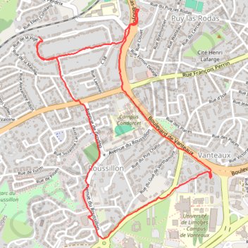 Trace GPS Promenade urbaine, itinéraire, parcours