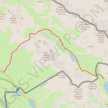 Trace GPS Laghi del Roburent, itinéraire, parcours