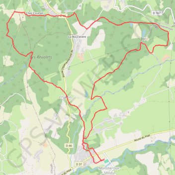 Trace GPS Le Sanglier - Montsevenoux, itinéraire, parcours