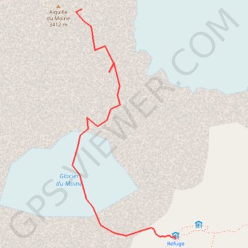 Trace GPS Aiguille du Moine, itinéraire, parcours