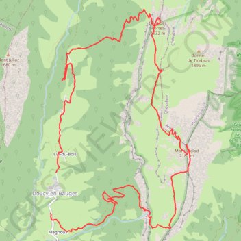 Trace GPS Mont Trelod en boucle (Bauges), itinéraire, parcours