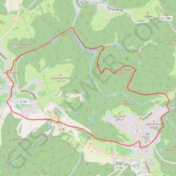 Trace GPS Entre Lemberg et Enchenberg, itinéraire, parcours